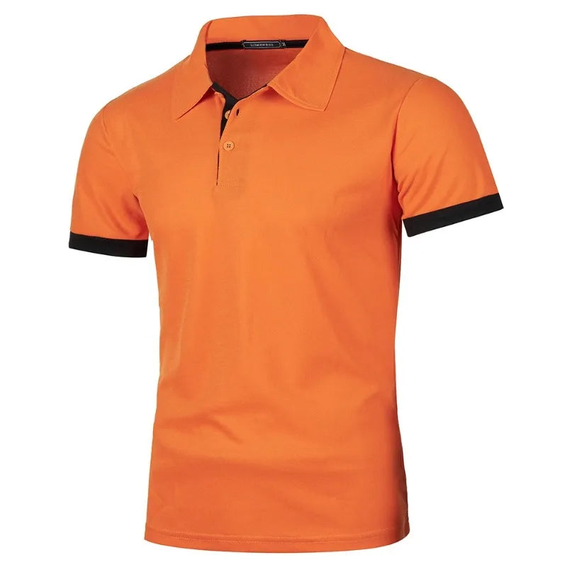 Mens Lightweight Short Sleeve Polo Shirt - Solid Color Streetwear for Summer Sports - ZOOMNSTORE