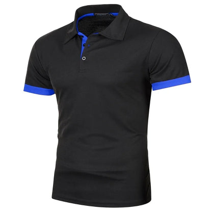 Mens Lightweight Short Sleeve Polo Shirt - Solid Color Streetwear for Summer Sports - ZOOMNSTORE