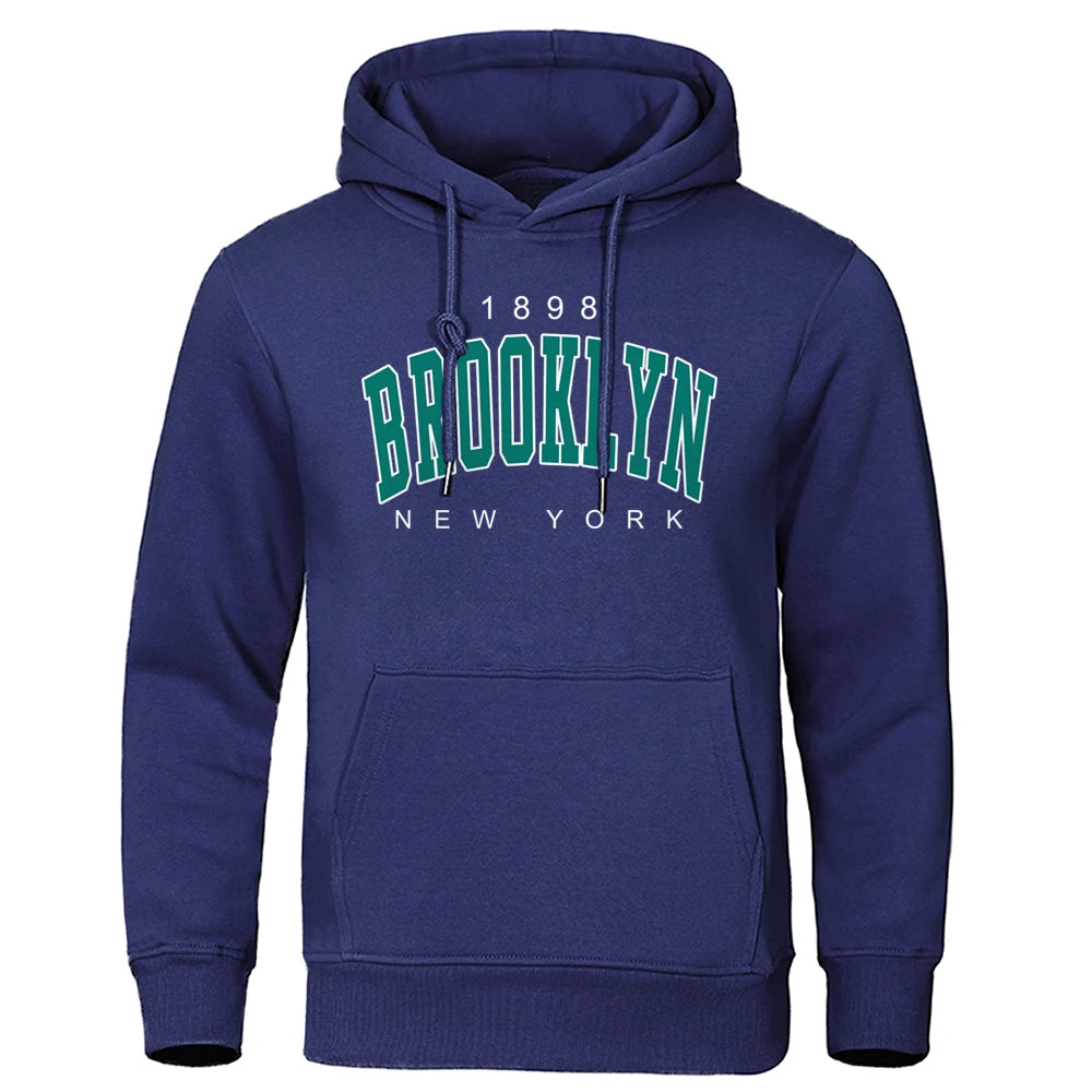 1898 Brooklyn Mens Oversized Hoodie - Creative Crewneck Sweatshirt - ZOOMNSTORE