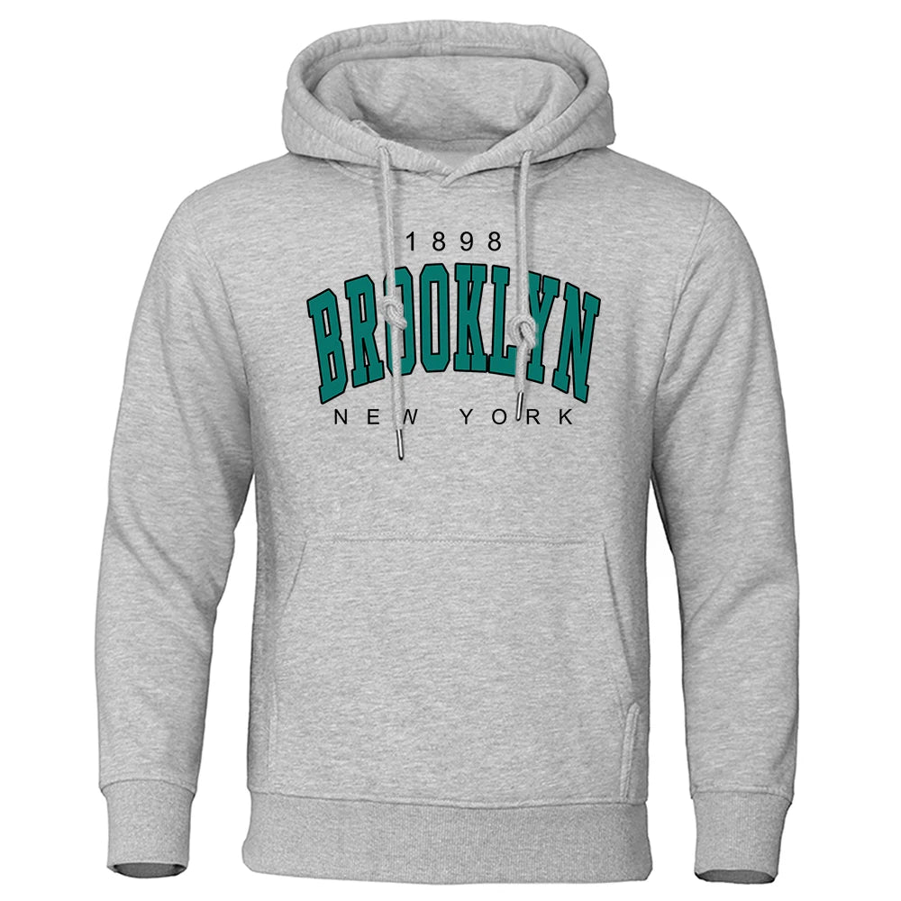 1898 Brooklyn Mens Oversized Hoodie - Creative Crewneck Sweatshirt - ZOOMNSTORE