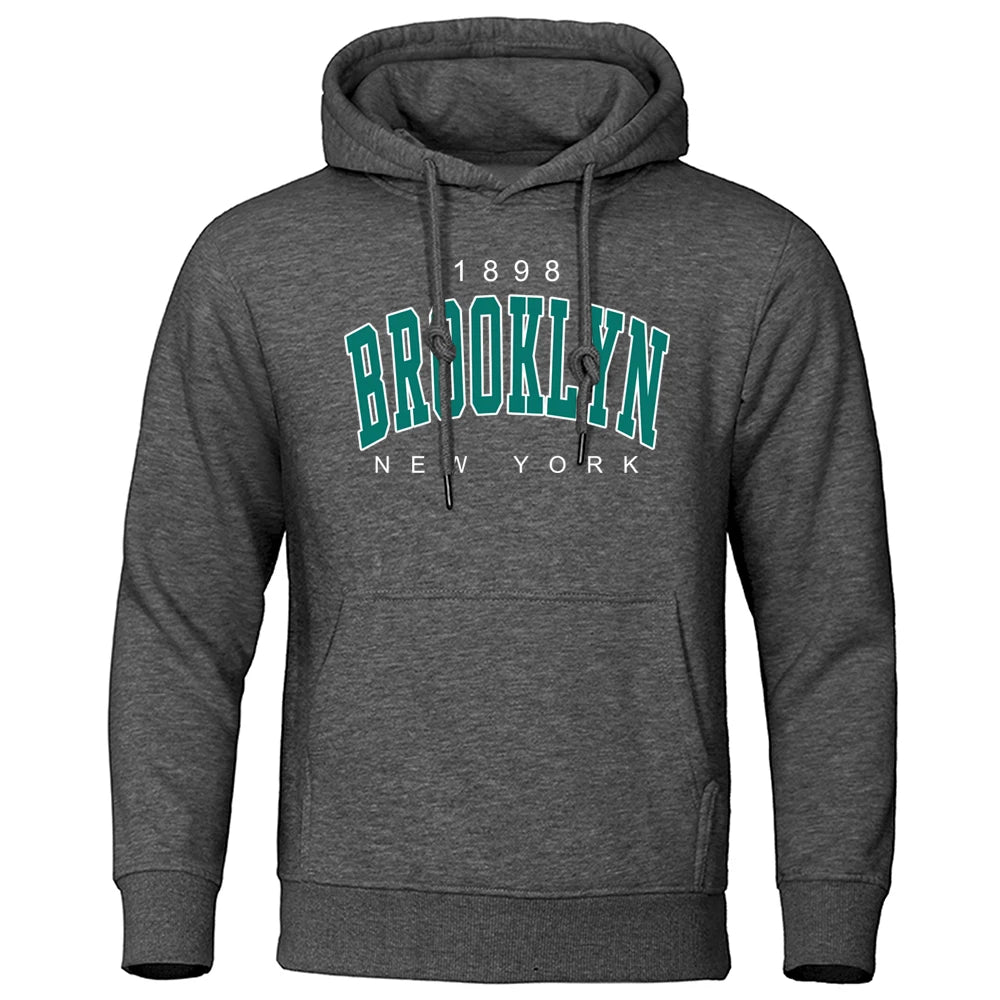 1898 Brooklyn Mens Oversized Hoodie - Creative Crewneck Sweatshirt - ZOOMNSTORE