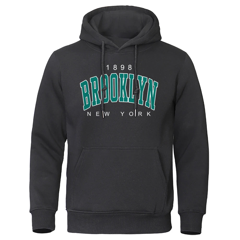 1898 Brooklyn Mens Oversized Hoodie - Creative Crewneck Sweatshirt - ZOOMNSTORE