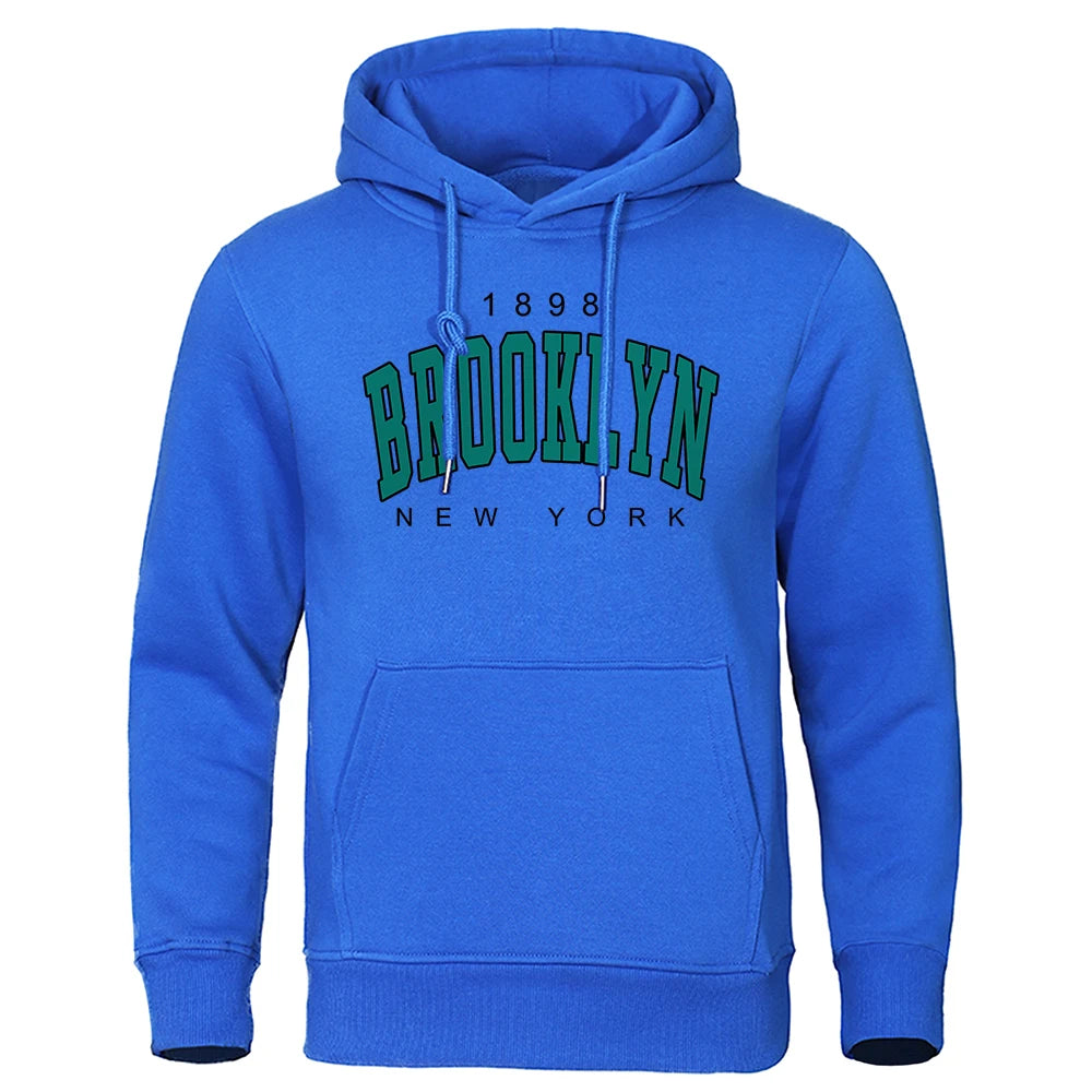 1898 Brooklyn Mens Oversized Hoodie - Creative Crewneck Sweatshirt - ZOOMNSTORE