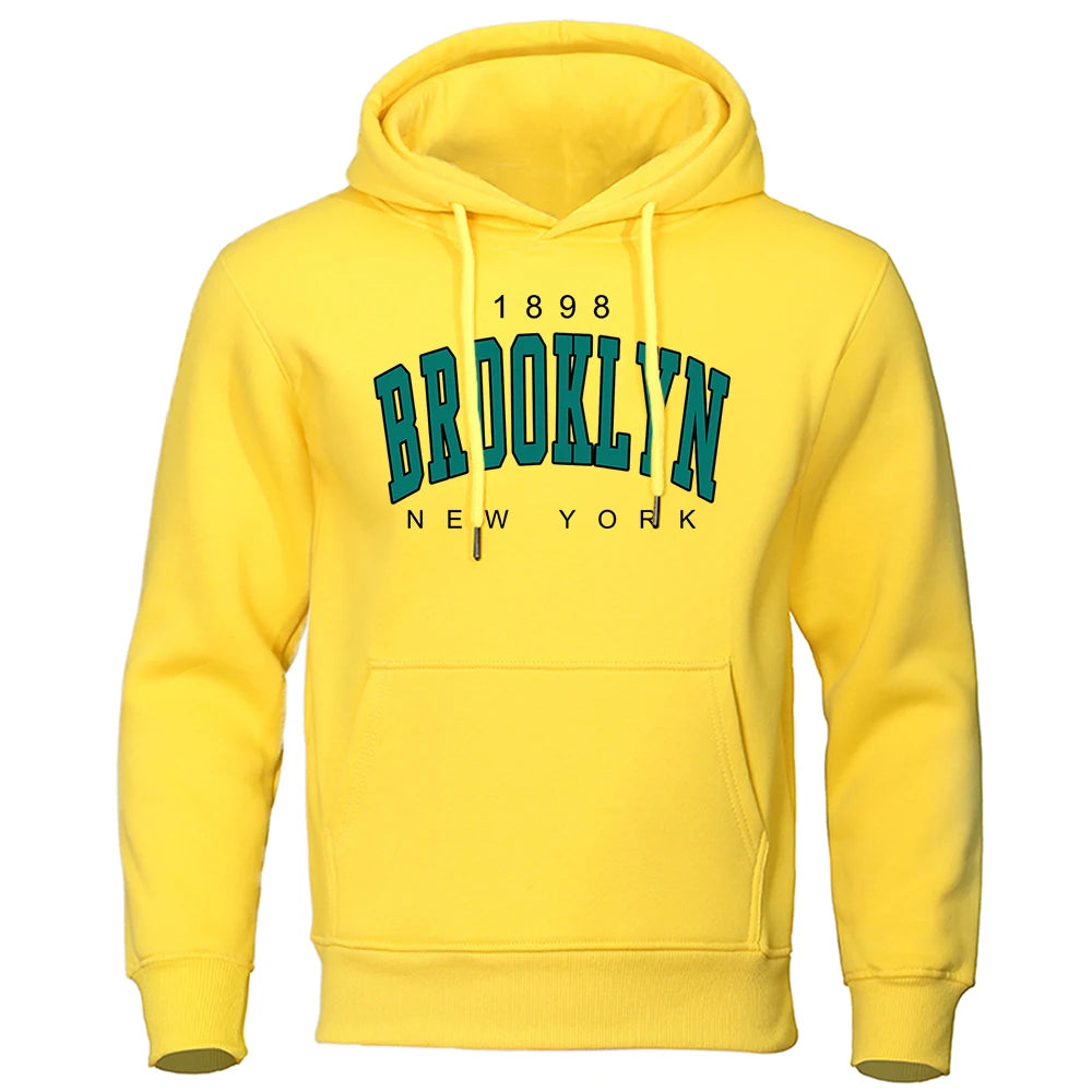 1898 Brooklyn Mens Oversized Hoodie - Creative Crewneck Sweatshirt - ZOOMNSTORE