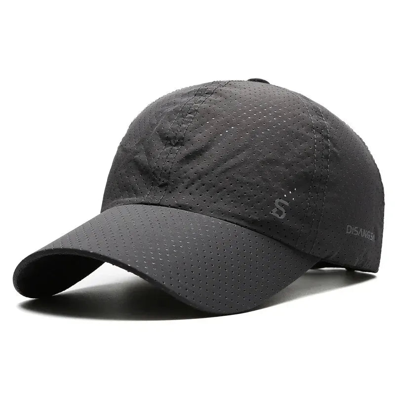 Mens Quick-Dry Breathable Running Cap - Outdoor Sun Fishing Baseball Hat - ZOOMNSTORE