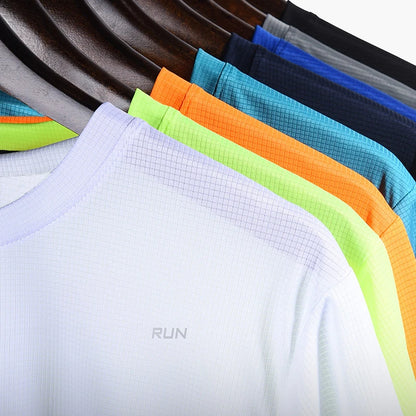 Mens Quick Dry Gym T-Shirt - Oversized Running  Bodybuilding Fitness Top - ZOOMNSTORE