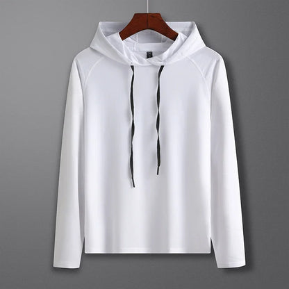 Mens Quick Dry Hooded Sports Hoodie - Long Sleeve Running Activewear - ZOOMNSTORE