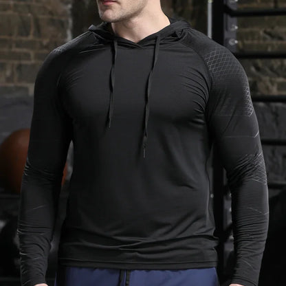Mens Quick Dry Outdoor Hoodie - Long Sleeve Running Activewear - ZOOMNSTORE