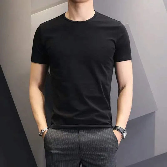 Mens Quick Dry Polyester Fitness Tee - Short Sleeve Oversized Gym Shirt - ZOOMNSTORE
