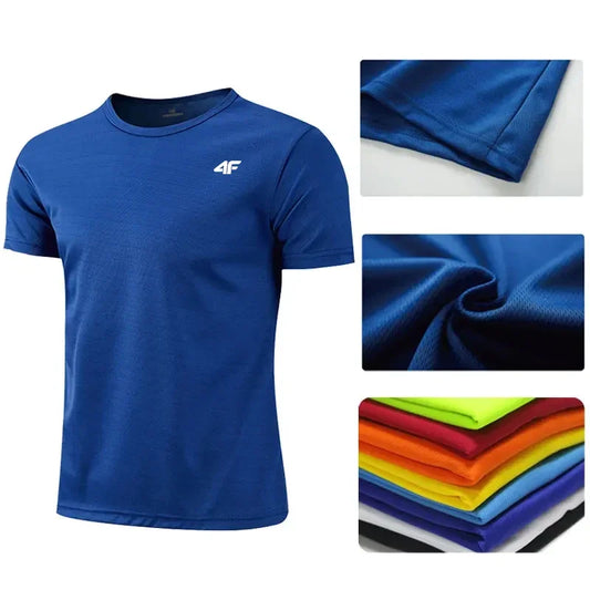 Mens Quick-Dry Training T-Shirt - Breathable Short Sleeve Gym Top - ZOOMNSTORE