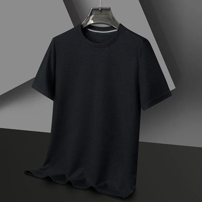 Mens Short Sleeve Polo Shirt - Cotton Waffle Splicing Top - ZOOMNSTORE