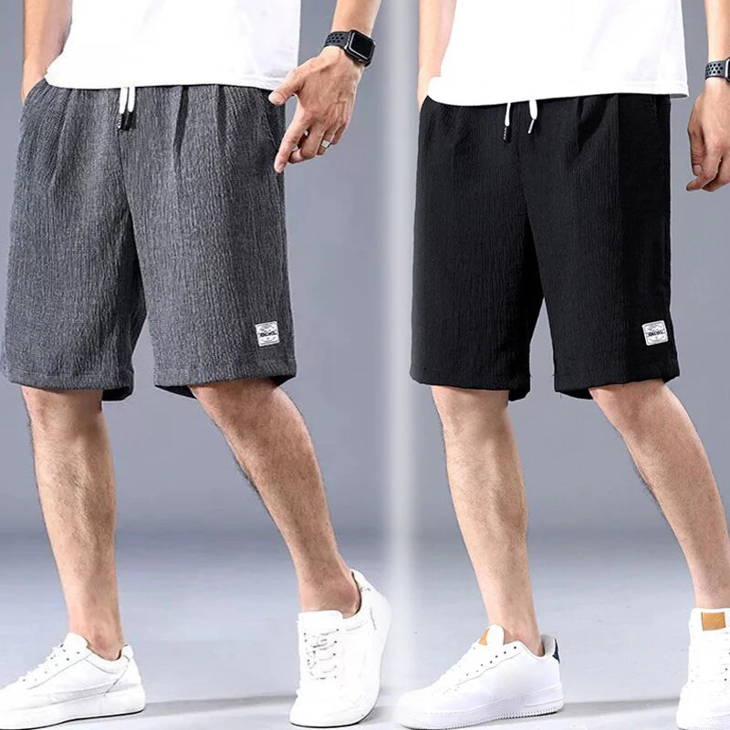 Mens Silk Sports Shorts - Breathable Casual Loose Fit Trendy Pants Sizes XL-XXXL - ZOOMNSTORE
