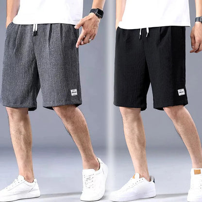 Mens Silk Sports Shorts - Breathable Casual Loose Fit Trendy Pants Sizes XL-XXXL - ZOOMNSTORE