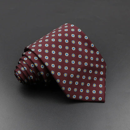 Mens Silk Tie - 75cm Soft Novelty Necktie in Blue Green Orange Floral Pattern - ZOOMNSTORE