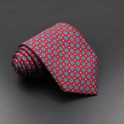 Mens Silk Tie - 75cm Soft Novelty Necktie in Blue Green Orange Floral Pattern - ZOOMNSTORE