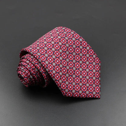 Mens Silk Tie - 75cm Soft Novelty Necktie in Blue Green Orange Floral Pattern - ZOOMNSTORE