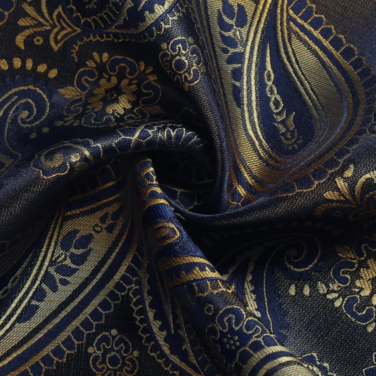 Mens Silk Tie Set - Silver Paisley Necktie with Pocket Square  Cufflinks for Formal Events - ZOOMNSTORE
