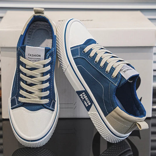 Mens Skate Shoes - Breathable Casual Canvas Sneakers Size 48 - ZOOMNSTORE