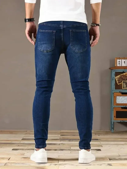 Mens Slim Fit Skinny Jeans - Casual Denim for Street Style - ZOOMNSTORE