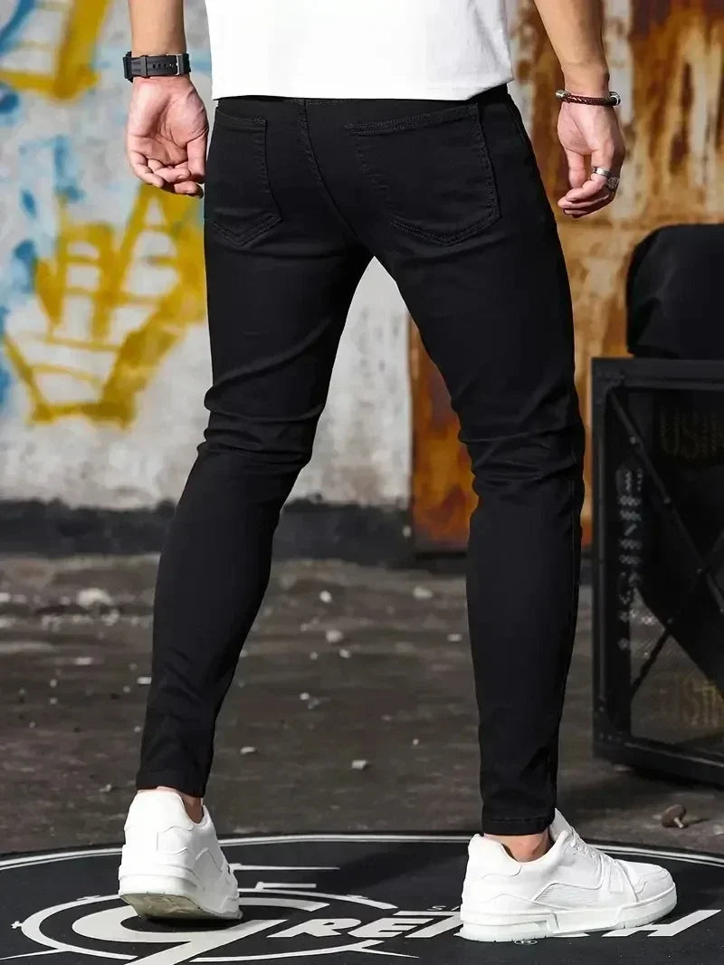 Mens Slim Fit Skinny Jeans - Casual Denim for Street Style - ZOOMNSTORE