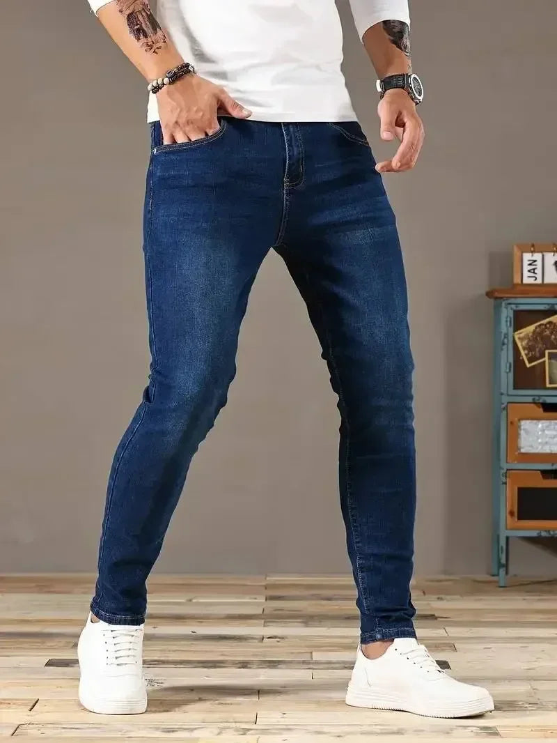 Mens Slim Fit Skinny Jeans - Casual Denim for Street Style - ZOOMNSTORE