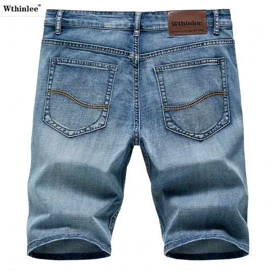 Mens Slim Denim Shorts - Classic Black  Blue Fashion Casual Jeans - ZOOMNSTORE
