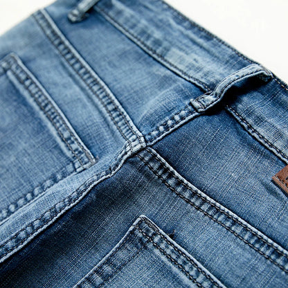 Mens Slim Denim Shorts - Classic Black  Blue Fashion Casual Jeans - ZOOMNSTORE