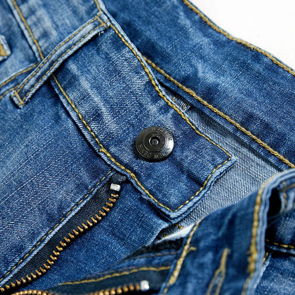 Mens Slim Denim Shorts - Classic Black  Blue Fashion Casual Jeans - ZOOMNSTORE