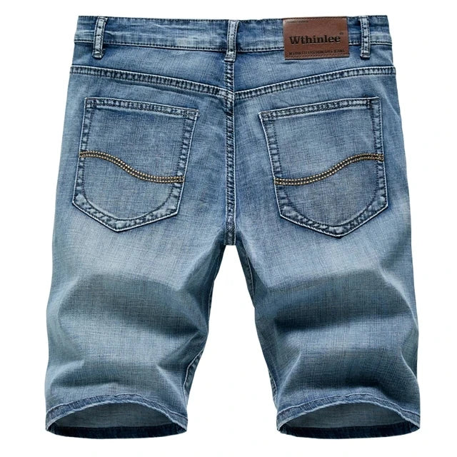 Mens Slim Denim Shorts - Classic Black  Blue Fashion Casual Jeans - ZOOMNSTORE