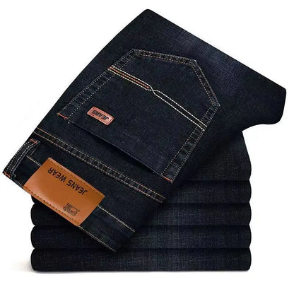 Mens Slim Fit Denim Pants - Comfortable Casual Straight Leg Trousers - ZOOMNSTORE