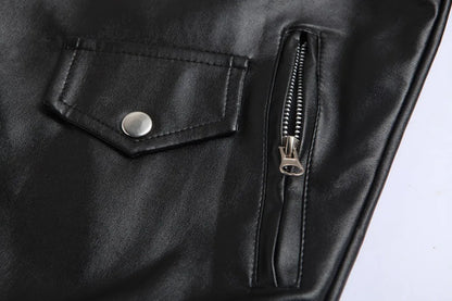 Mens Slim Fit PU Leather Motorcycle Jacket - Fashionable Leather Coat - ZOOMNSTORE