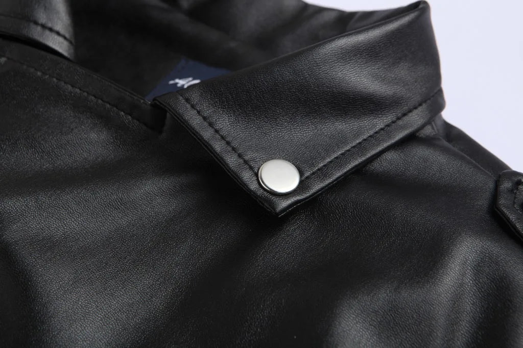 Mens Slim Fit PU Leather Motorcycle Jacket - Fashionable Leather Coat - ZOOMNSTORE