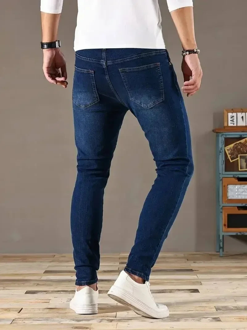Mens Slim Fit Skinny Jeans - Casual Denim for Street Style - ZOOMNSTORE