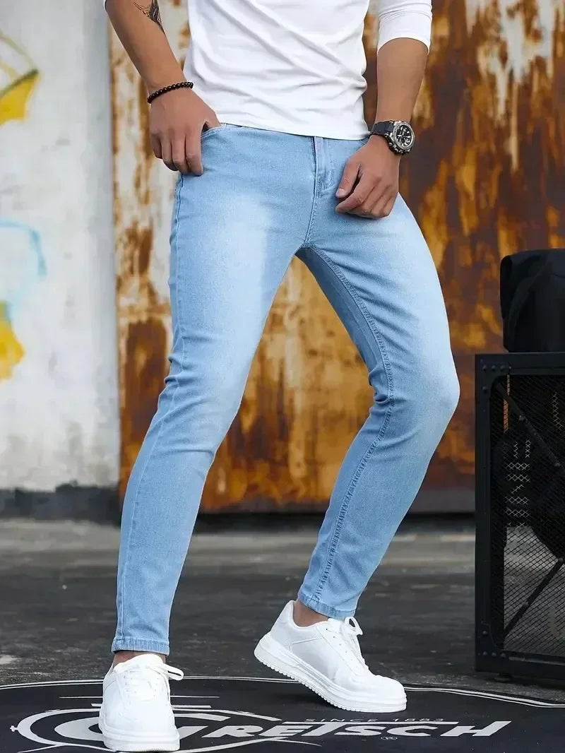 Mens Slim Fit Skinny Jeans - Casual Denim for Street Style - ZOOMNSTORE