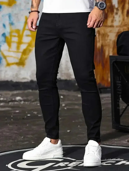 Mens Slim Fit Skinny Jeans - Casual Denim for Street Style - ZOOMNSTORE