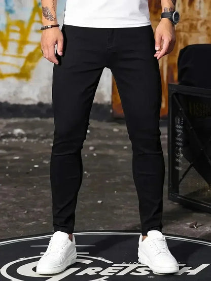 Mens Slim Fit Skinny Jeans - Casual Denim for Street Style - ZOOMNSTORE