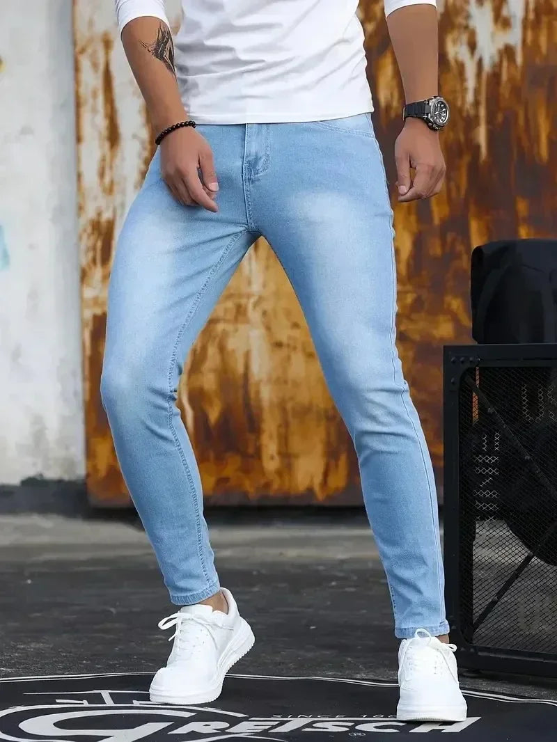 Mens Slim Fit Skinny Jeans - Casual Denim for Street Style - ZOOMNSTORE