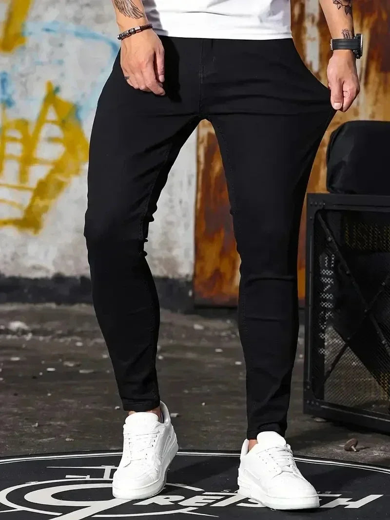 Mens Slim Fit Skinny Jeans - Casual Denim for Street Style - ZOOMNSTORE
