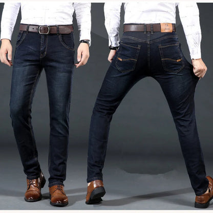 Mens Slim Fit Stretch Pants - Comfortable Casual Denim Trousers - ZOOMNSTORE