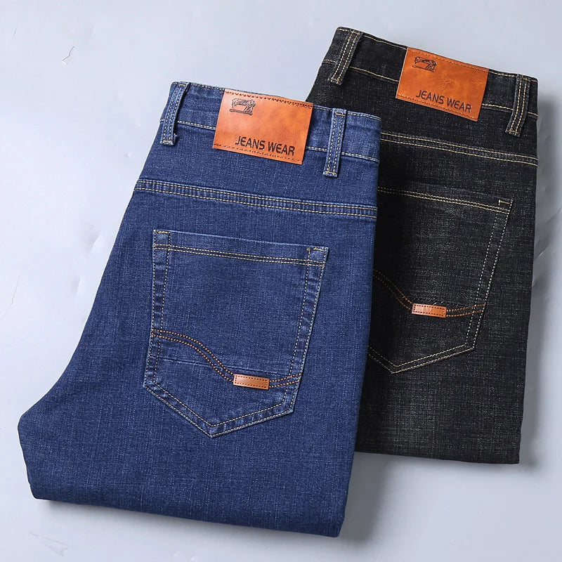 Mens Slim Fit Stretch Pants - Comfortable Casual Denim Trousers - ZOOMNSTORE