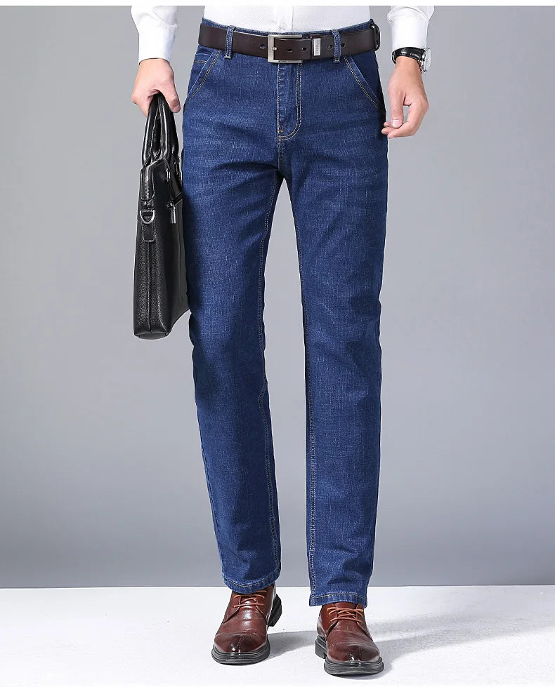 Mens Slim Fit Stretch Pants - Comfortable Casual Denim Trousers - ZOOMNSTORE