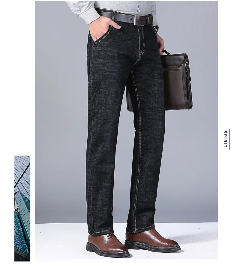 Mens Slim Fit Stretch Pants - Comfortable Casual Denim Trousers - ZOOMNSTORE