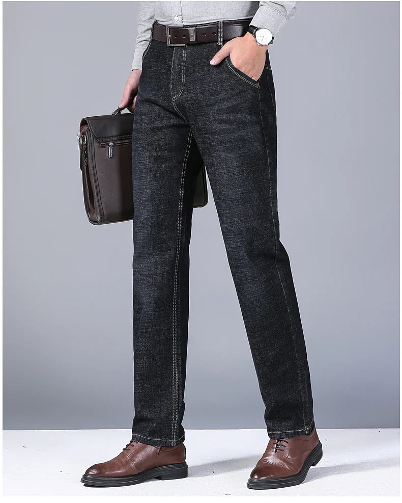 Mens Slim Fit Stretch Pants - Comfortable Casual Denim Trousers - ZOOMNSTORE