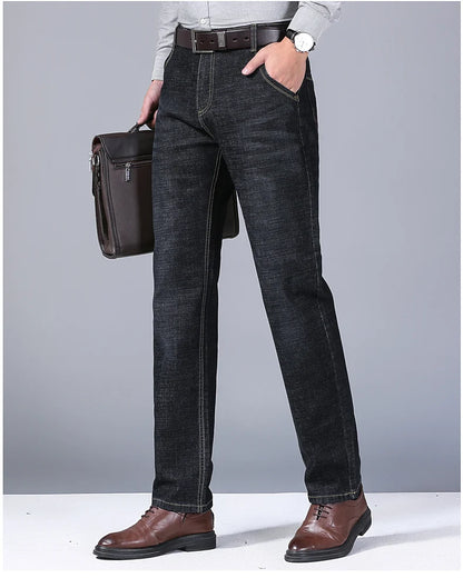 Mens Slim Fit Stretch Pants - Comfortable Casual Denim Trousers - ZOOMNSTORE