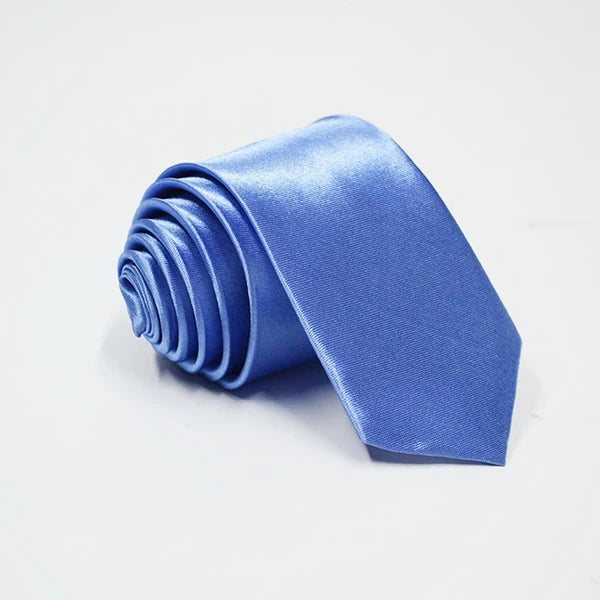 Mens Slim Necktie - 38 Solid Colors Polyester Cravat for Formal and Daily Wear - ZOOMNSTORE