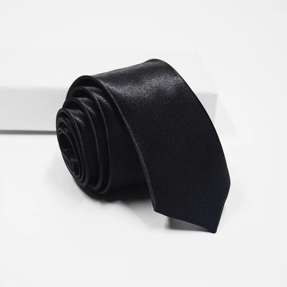 Mens Slim Necktie - 38 Solid Colors Polyester Cravat for Formal and Daily Wear - ZOOMNSTORE