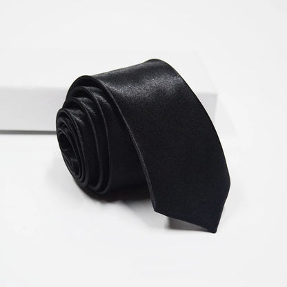 Mens Slim Necktie - 38 Solid Colors Polyester Cravat for Formal and Daily Wear - ZOOMNSTORE