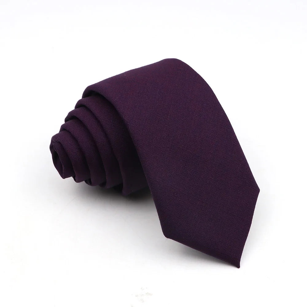 Mens Solid Color Skinny Tie - Casual Anti-Wrinkle Necktie for Wedding Gift Accessory in Pink Blue Grey - ZOOMNSTORE