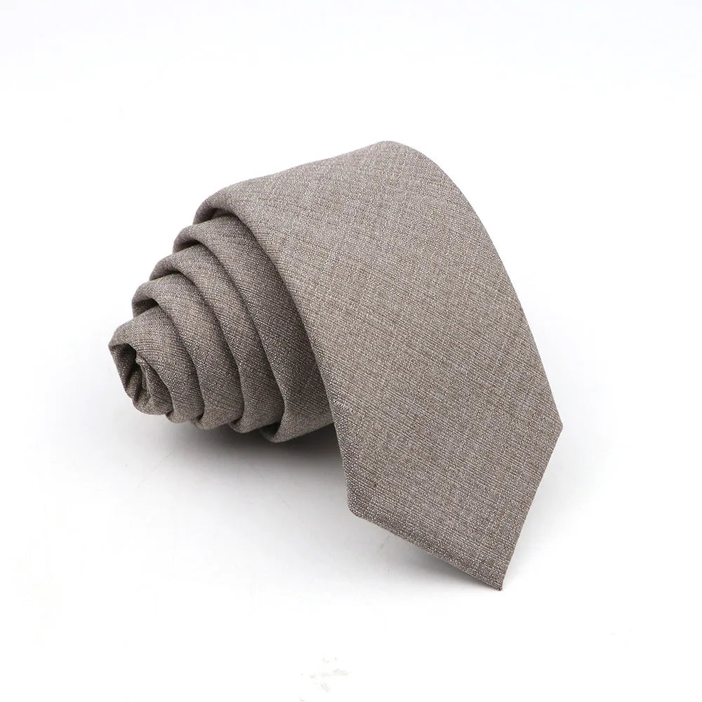 Mens Solid Color Skinny Tie - Casual Anti-Wrinkle Necktie for Wedding Gift Accessory in Pink Blue Grey - ZOOMNSTORE