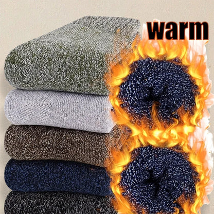 Mens Solid Color Winter Socks - Soft Comfortable Casual 3515 Pairs - ZOOMNSTORE